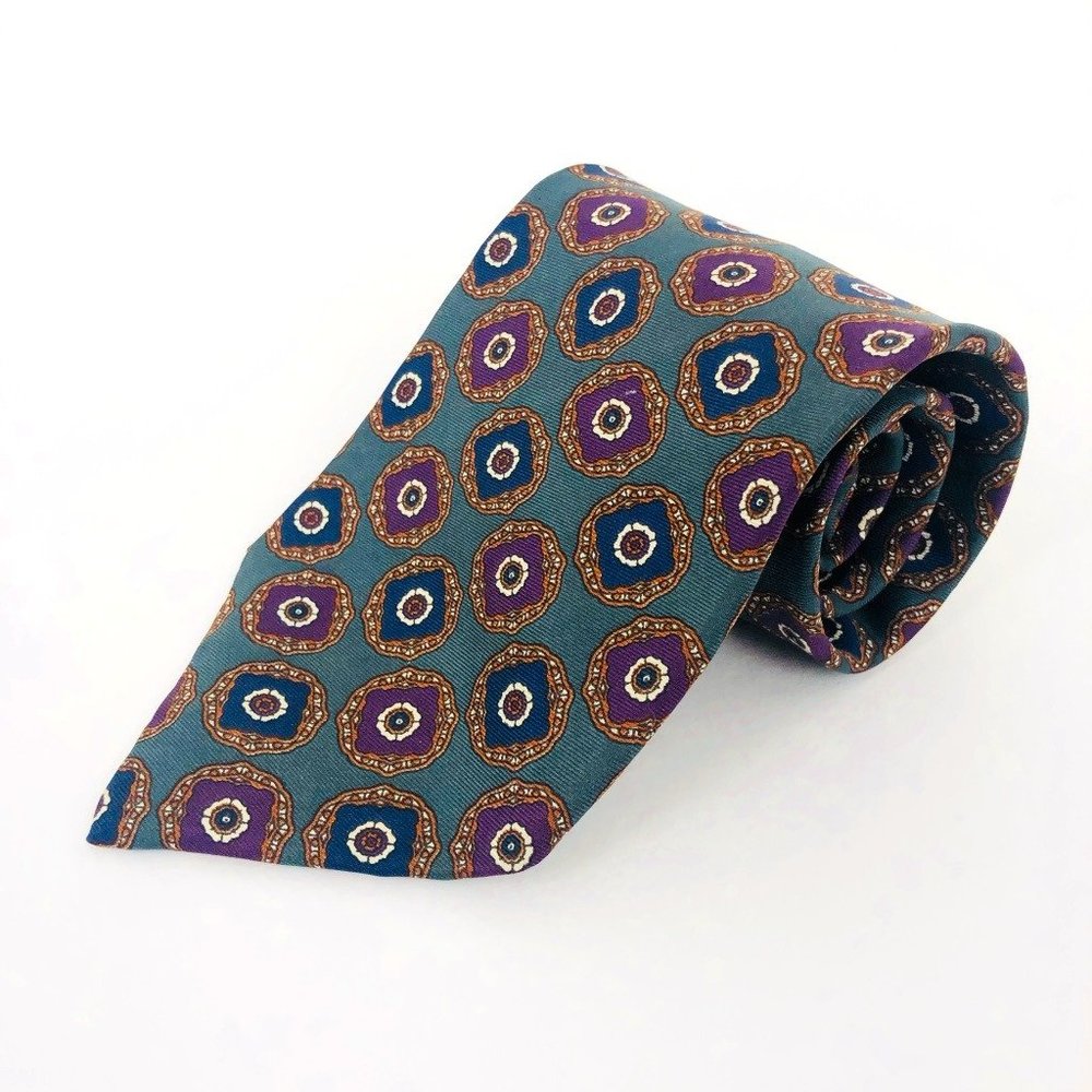 VTG Christian Dior Monsieur 100% Silk Necktie 3.75" 58" Italian Fabric Made USA